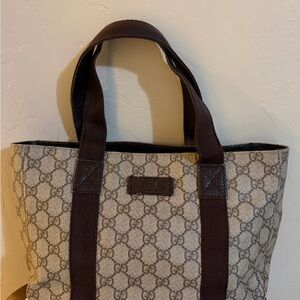Gucci Beige and Brown Monogram Tote